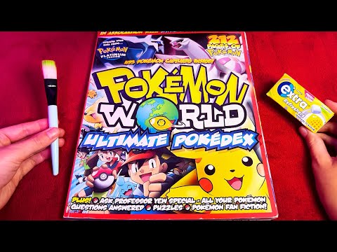 ASMR Pokédex Flip Through + Gum Chewing (Whispered, Pokemon)