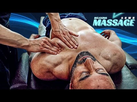 ASMR Massage for Bodybuilder Trainer / Deep Relaxing Face & Neck & Detailed Chest Massage