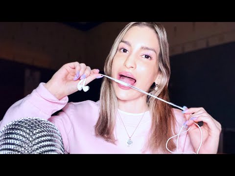 ASMR | MIC LICKING IPHONE EARBUDS ÉCOUTEURS 🎧👅💧💦