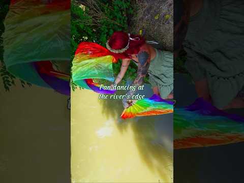 relaxing rainbow river fan dance #asmr #relaxing #nature #asmrsounds