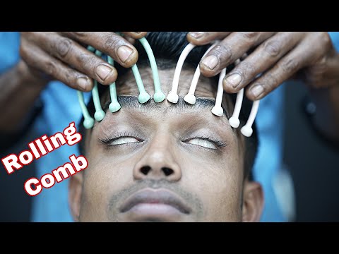 Rolling Comb Massage ASMR | Scratching ASMR Massage | Neck Cracking | Forehead Massage ASMR