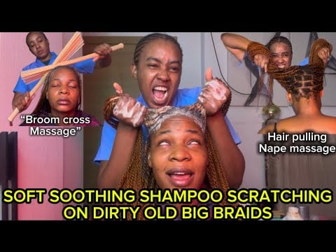 ASMR SLOW & SOOTHING HEAD SCRATCH MASSAGE,AUBURN MIST HAIR SPRAY,SOFT WHISPERING AND GUM CHEWING 