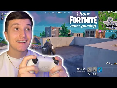 ASMR Gaming | 1 Hour Of JUST Fortnite Gameplay (controller sounds + gum chewing)