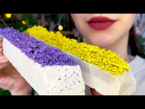 РАЗНОЦВЕТНЫЕ БРУСКИ💛💜Мокрый пиленый мел | Multicolour chalk | ASMR