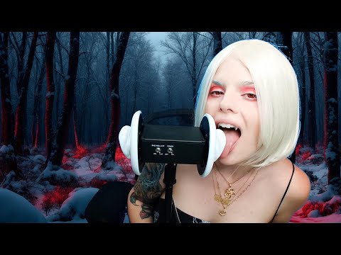 ASMR Bluudy Snow Vampire Ear Licking | NO TALKING | 3 Dio