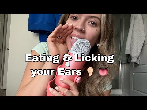 ASMR| Eating Your Ears (mouth sounds, mic licking) & Tapping