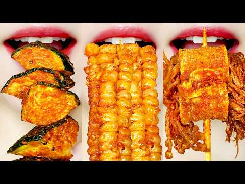 ASMR 🍢Spicy Mala Skewers & Malatang EMOJI MUKBANG 마라꼬치 & 마라탕 먹방 Eating Sounds