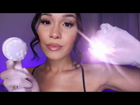 ASMR Tingle Facial 🫧 Skin Examination & Facial Treatment For Bed Time ~ Layered Roleplay