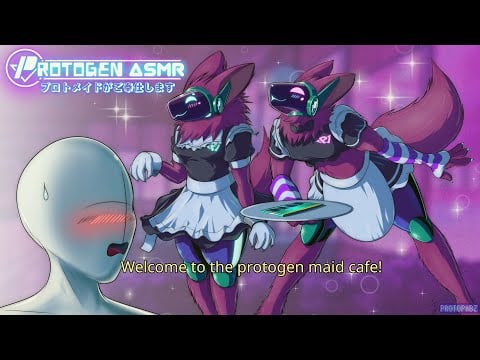 [Furry ASMR] Protogens serve you in a maid cafe [Binaural audio, Ambience]
