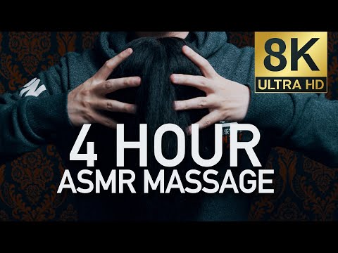 4 HOUR ASMR MASSAGE SUPERCUT 💆‍♂️ Total ASMR Relaxation Head Massage & Ear Ocean // 8K