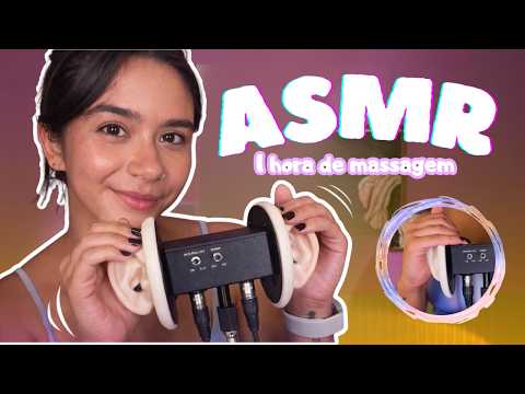 ASMR: 1 HORA DE MASSAGEM NOS SEUS OUVIDOS PARA RELAXAR 😌✨