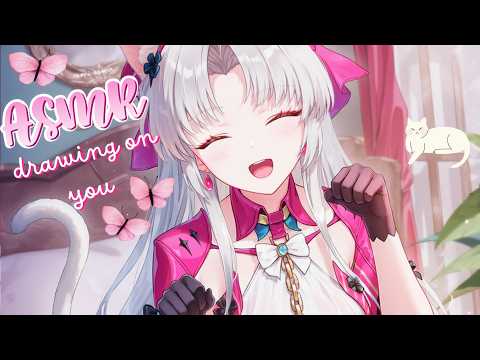 АСМР 🥢рисую на тебе, звуки рта, кисточки🍡asmr drawing on you, close russian whisper, mouth sounds~