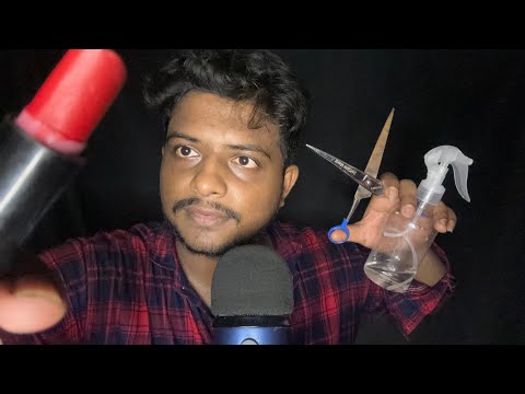 ASMR Fast And Aggressive Doing Your Makeup 💄 || ASMR Haircut Roleplay ✂️