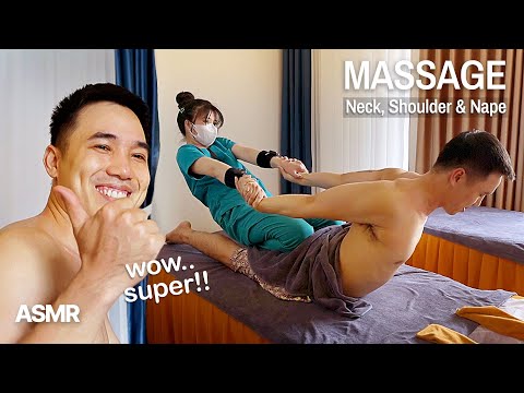 ASMR 😊 SUPER RELAXING to have your Neck, Shoulder, and Nape massage 😂 I fell asleep