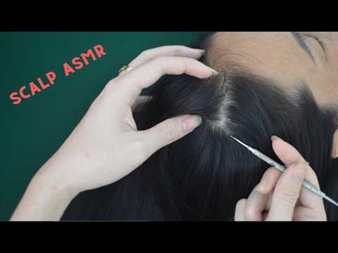 ASMR Real Person Head Scratching With Hair Parting, Tingly Sounds For Reduce Stress