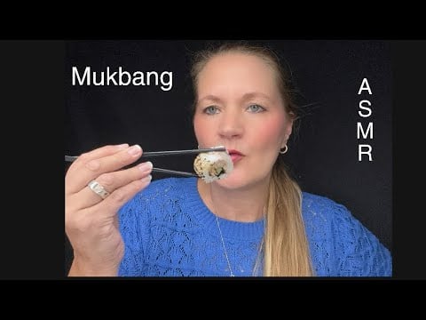 ASMR german - 🍱 Sushi Mukbang - eating sounds •  Real Talk • drink water • let’s eat