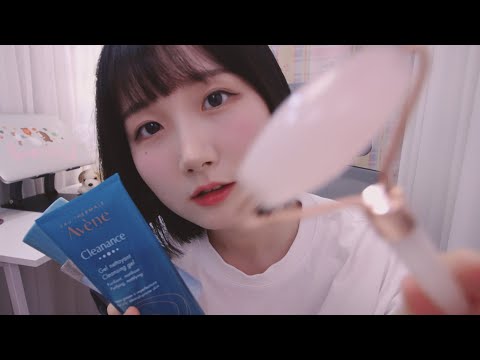 🇰🇷 자막) 피곤해요 선배? 오늘은 잘 준비 도와줄게요 | ASMR Skin care Roleplay | 일본어 ASMR , ASMR Japanese