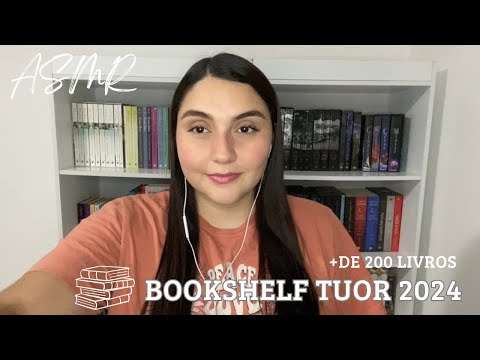 ASMR - BOOKSHELF TOUR 📚 tapping | sussurros | caseirinho