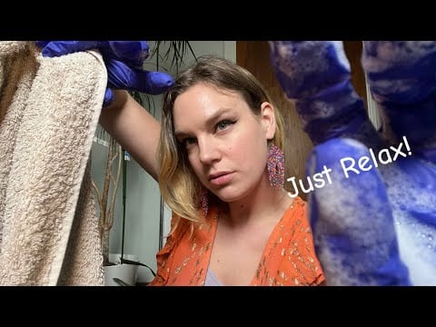 [ASMR] Fast & Aggressive Hair Dye + Shampoo (Gloves, Water Sounds, Towel, Massage)