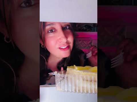 ASMR eating frozen lemon cake mukbang