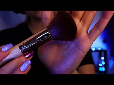 ASMR Brushing Hand Movements Whispering | Face Brushing | Visual Triggers | Face Touching