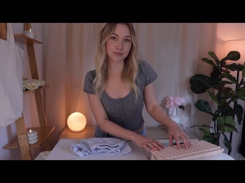 ASMR Clothing Store Checkout Roleplay 🌼 fabric sounds, typing, soft spoken✨