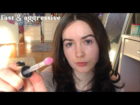 ASMR || 1 MINUTE FAST & AGRESSIVE MAKEUP APPLICATION 💄