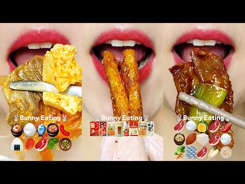 ASMR BUNNY 10 MINUTES EMOJI MUKBANG SATISFYING & RELAXING 10분 이모지 먹방 모음집 eating sounds