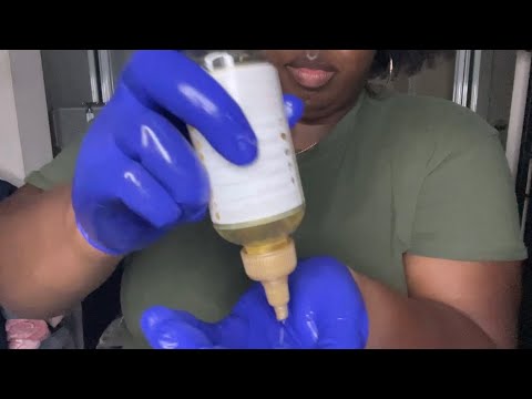 Asmr | Oil Scalp Massage with Gloves and Gum Chewing (fast and aggressive) 💆🏾‍♀️🧤