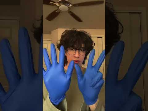 ASMR eye exam. i did not notice the rip in the glove #shorts #asmr