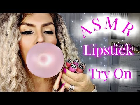 ASMR (Up Close) Whisper Lipstick Application Chewing Gum