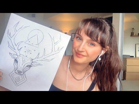 ASMR Lofi ~ 1 Hour of Drawing (gum chewing, mouth sounds, tongue clicking, pencil sounds)