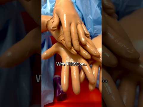 So here we are, two of us, getting ready for an exam… #medicalexam #nursegloves #surgicalgloves