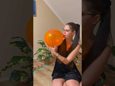 Blowing Orange Balloon #asmr #balloon #youtubepartnerprogram