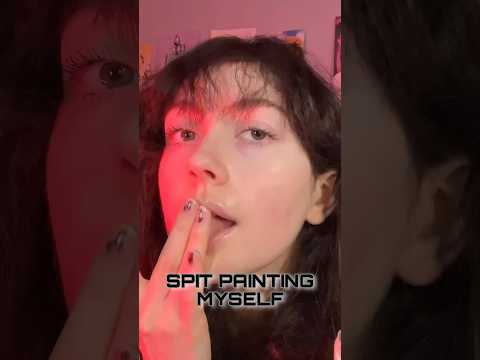 ASMR SPIT PAINTING MYSELF #asmr #shorts #asmrshorts