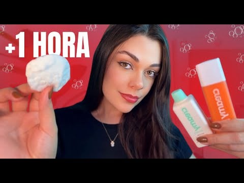 +1Hora De ASMR Fazendo Seu Skincare 🫧🧴😴