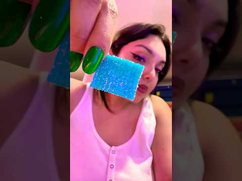 JELLO CANDY SQUARES ASMR | blue razz jello sour gummy candy eating sounds #jello #candy