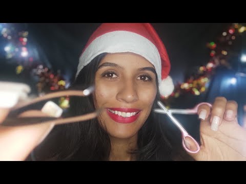 ASMR FAZENDO SUA SOBRANCELHA PARA O NATAL 🎄