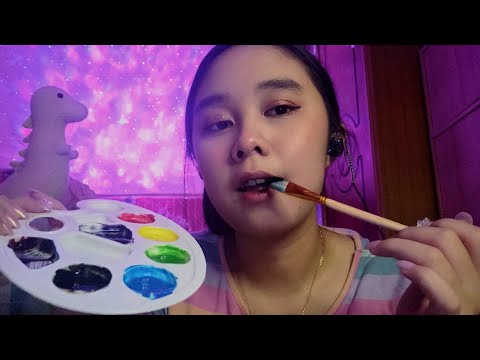 ASMR Painting Your Face with Edible Paint 🎨🖌️🖼️ Full Mouthsounds