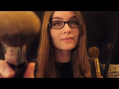 ASMR Face Brushing + Face Touching with Soft Whispering