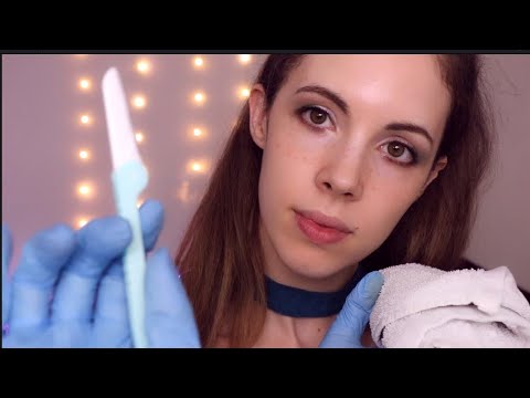 ASMR MEN'S SHAVE & BEARD Transplant - Gloves, Whispering, Brushing, Shaving