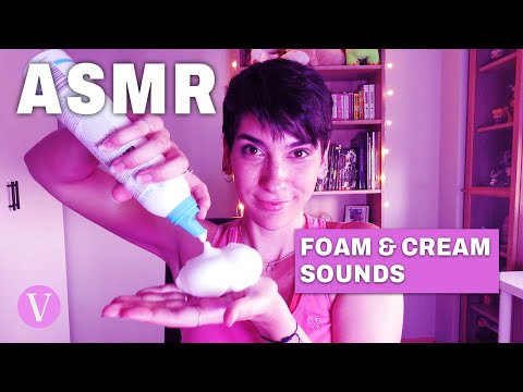 ASMR sonidos de CREMA ESPUMA y ACEITE [SUSURROS] Cosquillas extremas