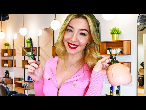 ASMR BARBERSHOP BABE GIVES YOU THE CUTEST HAIRCUT! ✂️ Realistic Binaural Haircut Roleplay