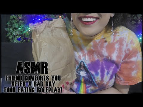 ASMR Friend Comforts You  After a Bad Day 💙 (Eating Roleplay - Whispering, Eating Sounds🥪)