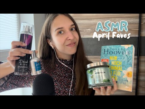 ASMR April Favorites 🦋 | makeup, shoes, perfumes & more (Tapping, Scratching, Whisper Ramble)