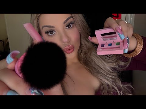 ASMR: Giving You a Quick Glam💄👛 (rummaging, mouth sounds, tingly wooden makeup)