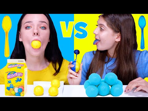 ASMR Blue Food VS Yellow Food Challenge 음식 챌린지 by LiLiBu