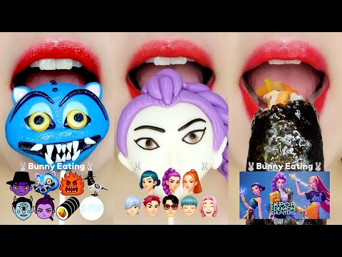 KPop Demon Hunters Lip Eating Sounds 케이팝 데몬 헌터스 이모지 입술 먹방 모음 ASMR MUKBANG