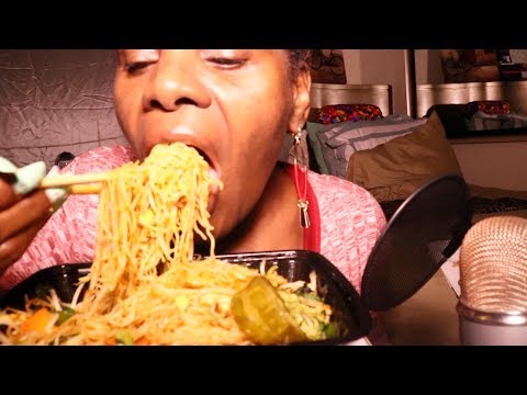 Malaga Flat Noodles ASMR Eating Sounds Chopsticks Madness!