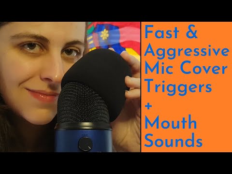 ASMR Fast & Aggressive Mic Cover Triggers With Whispers & Mouth Sounds (Pumping, Swirling & Shaking)